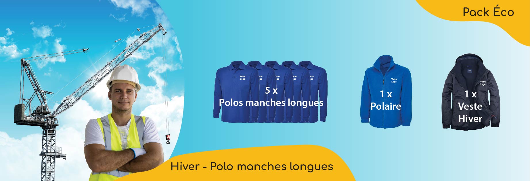 Pack Hiver Polo manches longues_Banner_FR Pack économique starter T-shirt